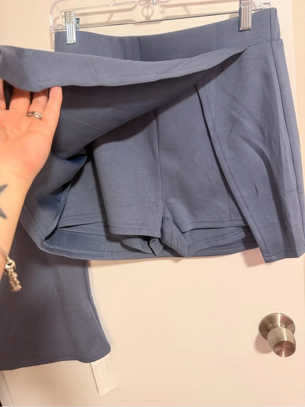 Amazon Dusty Blue Sleeveless Zip-Front Top with Matching Skort